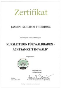 Zertifikat Waldbaden Jasmin Schlimm-Thierjung